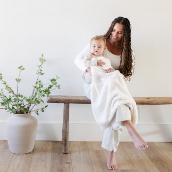 Bamboni Receiving Blanket Ivory
