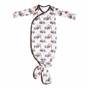 Newborn Knotted Gown Bison
