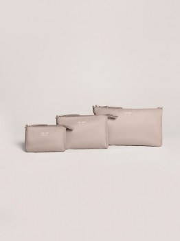 3-Piece Pouch Set Taupe