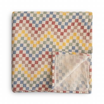 Muslin Swaddle Retro Check