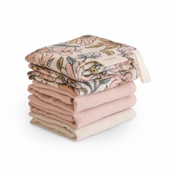 Muslin Washcloth Retro Flowers