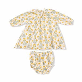 Smocked Dress Dandelions 6-12m