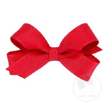 Tiny Grosgrain Bow Red