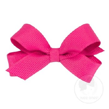 Tiny Grosgrain Bow Shocking Pink