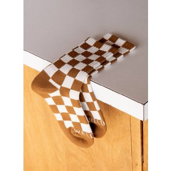Checkboard Socks Rust