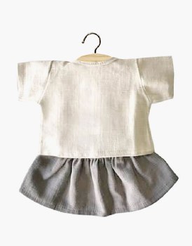 Ecru and Taupe Linen Set
