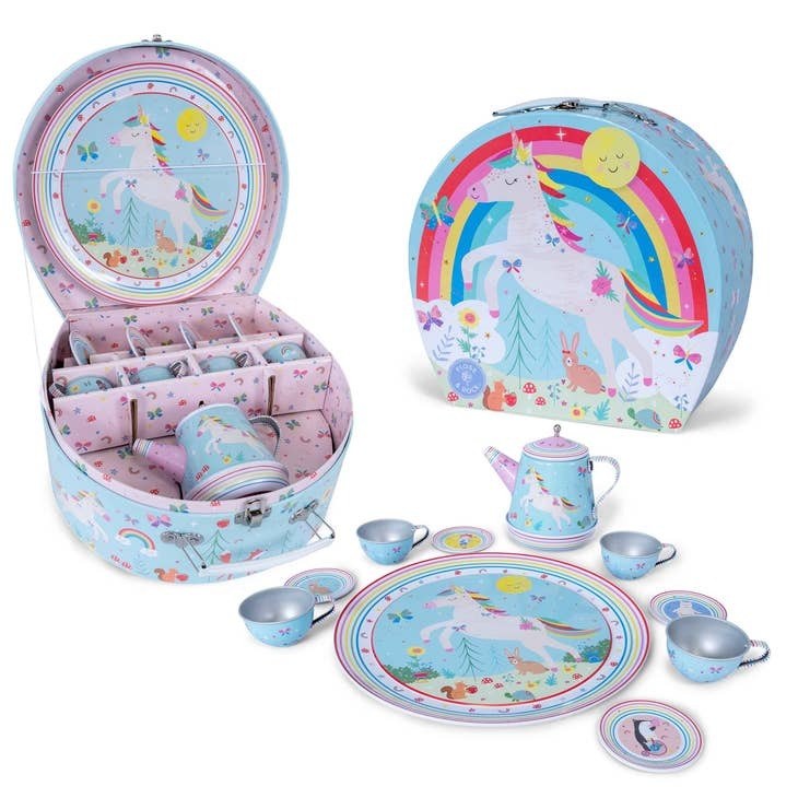 Rainbow cheap tea set