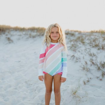 Pastel Rainbow Rash Guard 3T