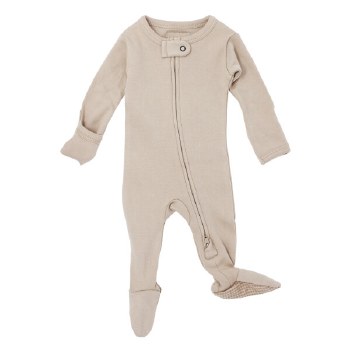 Zipper Footie Oatmeal 9-12m