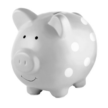 Piggy Bank Grey Polka Dots
