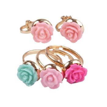 Rose Rings &amp; Earings Set