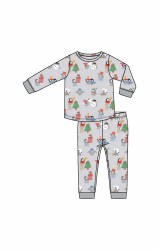 PJ Set Holiday Pengiuns 6-12m