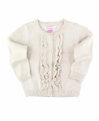 Heathered Oatmeal Ruffle Cardigan 12-18m