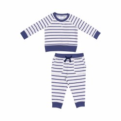 Sweatshirt Set Navy Stripe 3T