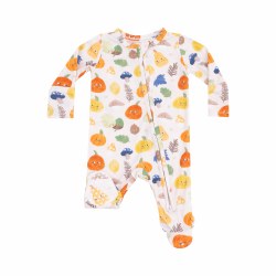 Zipper Footie Pumpkin NB