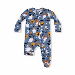 Zipper Footie Ghosts 3-6m