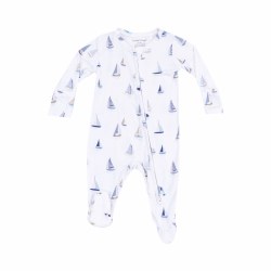 Zipper Footie Sailboats NB