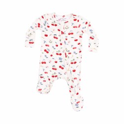 Zipper Footie Cherries NB