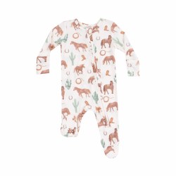 Zipper Footie Horses 0-3m