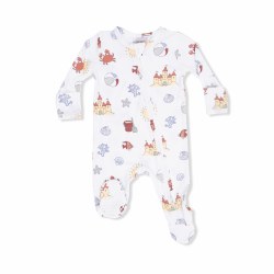 Zipper Footie Sandcastles 0-3m