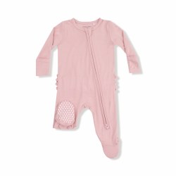 Zipper Footie Mellow Rose NB