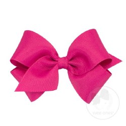 Small Grosgrain Bow Shocking Pink