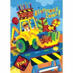 Birthday Backhoe Foil Card