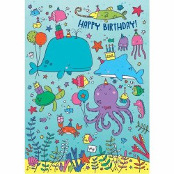 Ocean Life Glitter Card