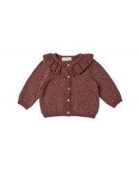 Ruffle Cardigan Plum 18-24m