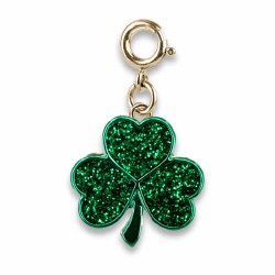 Gold Glitter Shamrock Charm
