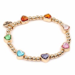 Gold Sparkle Hearts Bracelet
