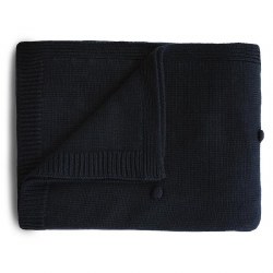 Knit Baby Blanket Dark Navy