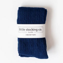 Cable Knit Tights Navy 6-12m