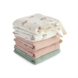 Muslin Washcloth Pink Flowers