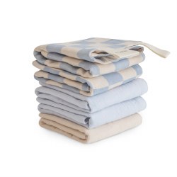 Muslin Washcloth Blue Check