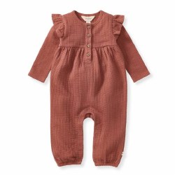 Dotted Rib Jumpsuit Cedar 6-9m