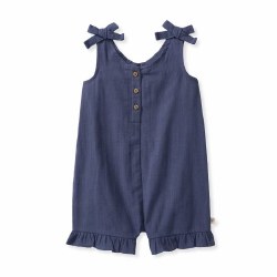 Check Gauze Tie Romper 0-3m
