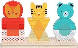 Lion, Tiger, and Bear Wooden Stacking