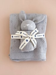 Grey Blanket Bunny Gift Set