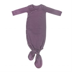 Newborn Knotted Gown Plum