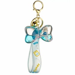 Cute Bow Liquid Keychain Blue