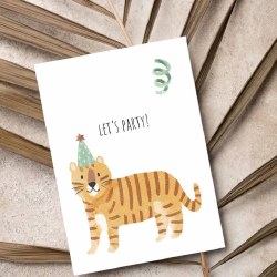 Let's Party Tiger Card