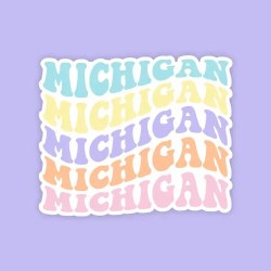 Michigan Beachy Retro Sticker