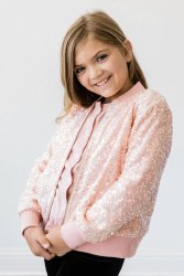 Peach Sequin Jacket 3T