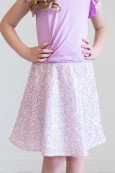 Lavender Sequin Twirl Skirt 3T