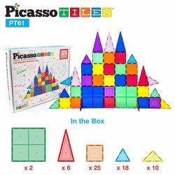 Magnetic Building Block Set 61pc