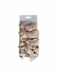 Muslin Bow Clips Blush Floral