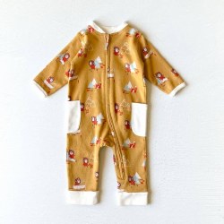 Bear Fox Jaquard Jumpsuit 3-6m