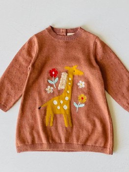 Giraffe Sweater Dress 3-6m