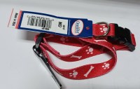 5/8x14-20 Red Bone-Paw Collar